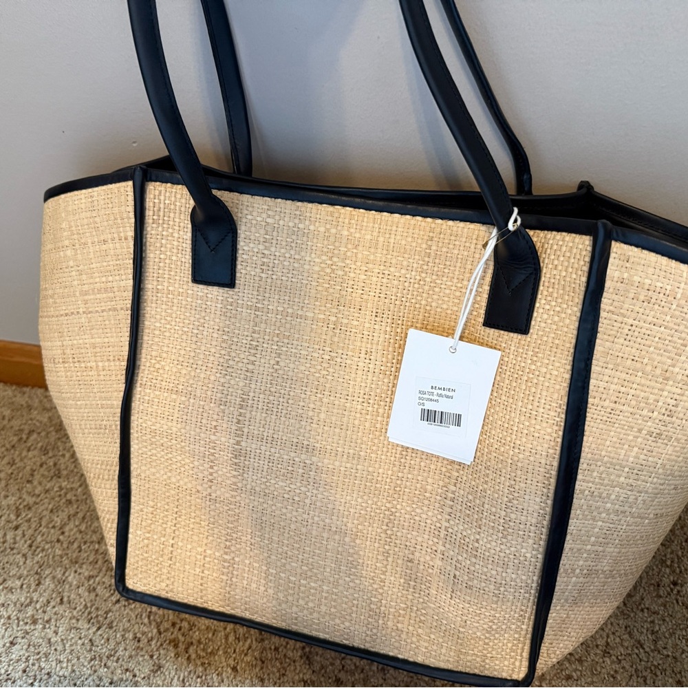 Bembien Rosa Tote - Tan and Black Women's Tote Bag - Picture 4 of 6